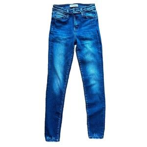 FLYING MONKEY Mid-Rise Skinny Jeans - Lightly Distressed Stretch- Women'…